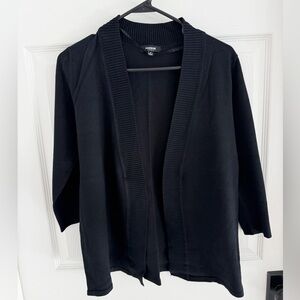 Women's Black Open Front Cardigan